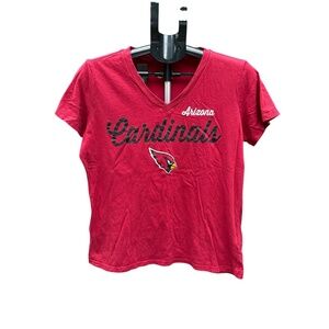 Woman’s Arizona Cardinals NFL Team Apparel V-Neck Cotton T-Shirt Size XL